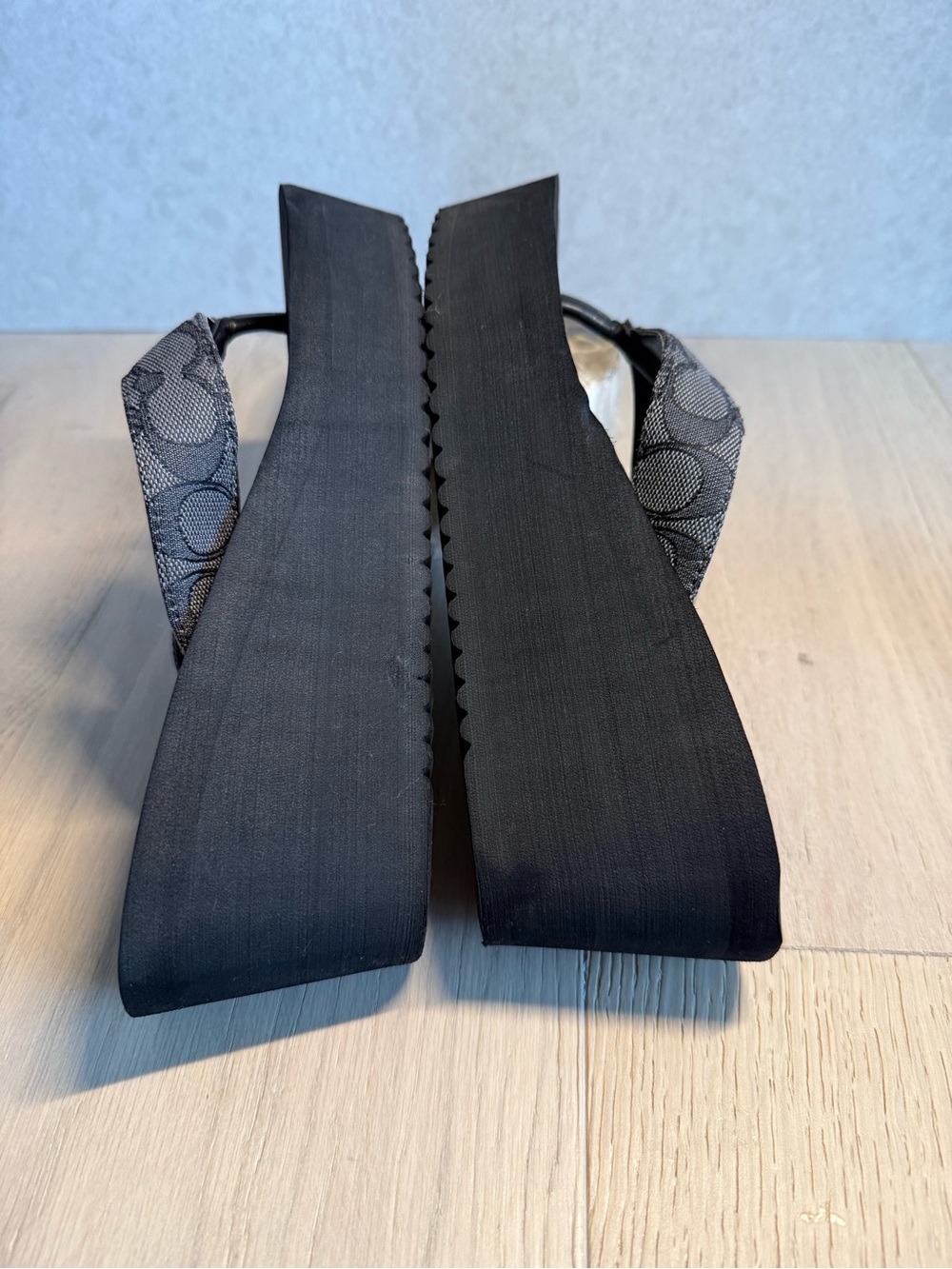 Coach Black Platform Wedge Sandals - Picture 6 of 9
